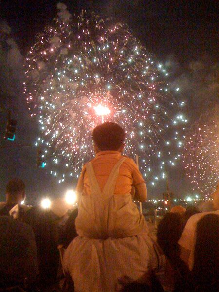 Watching the fireworks last year